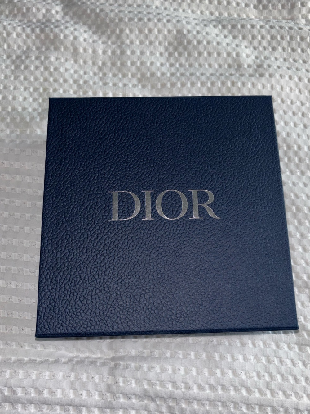 Dior Textured Deep Blue Gift Boxes with Silver Logo (Medium & Small Box)